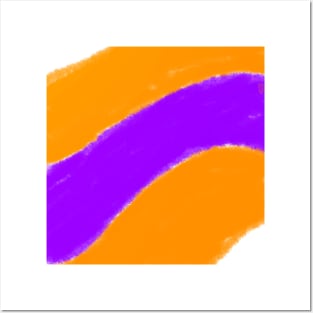 orange purple watercolor abstract texture Posters and Art